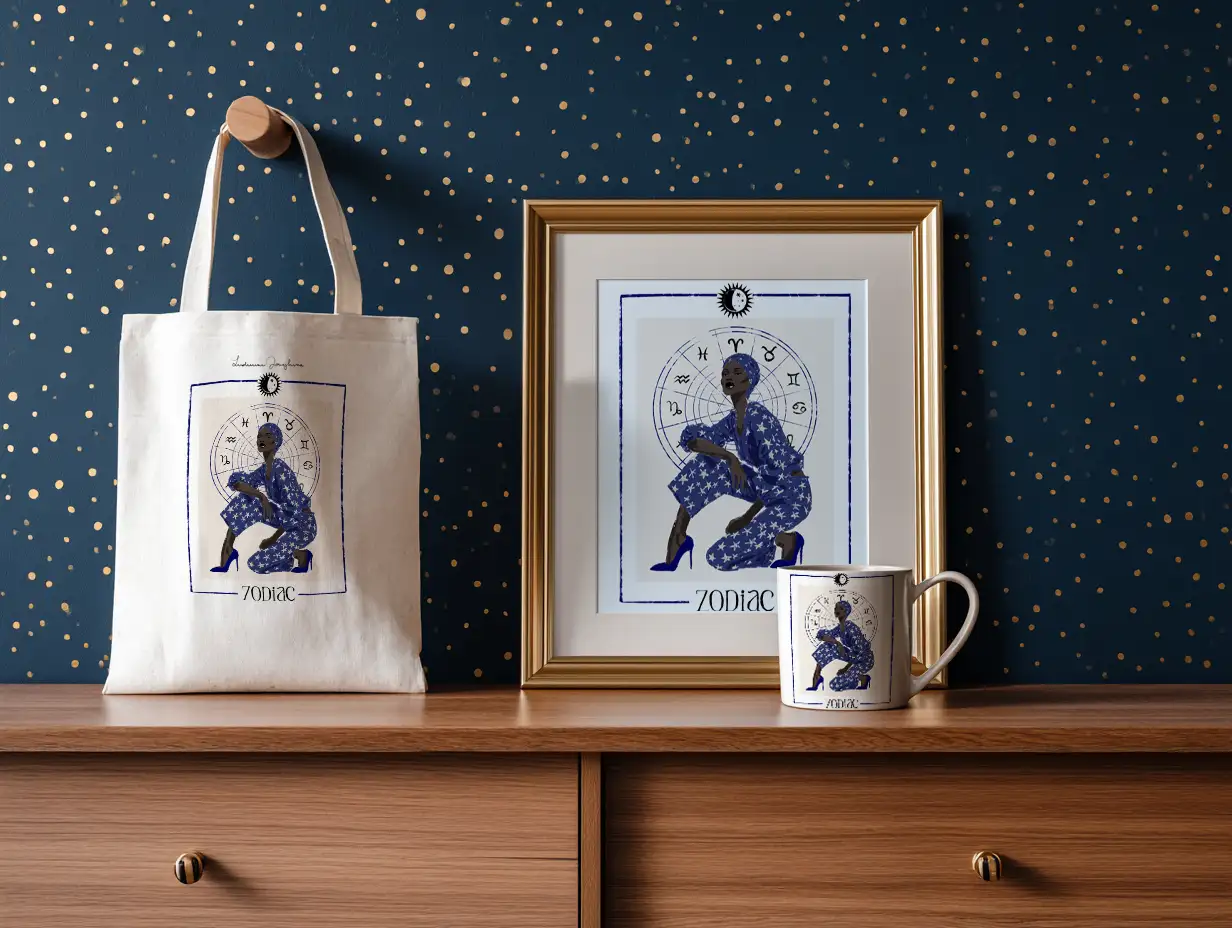 art print fashion illustration zodiac presentation