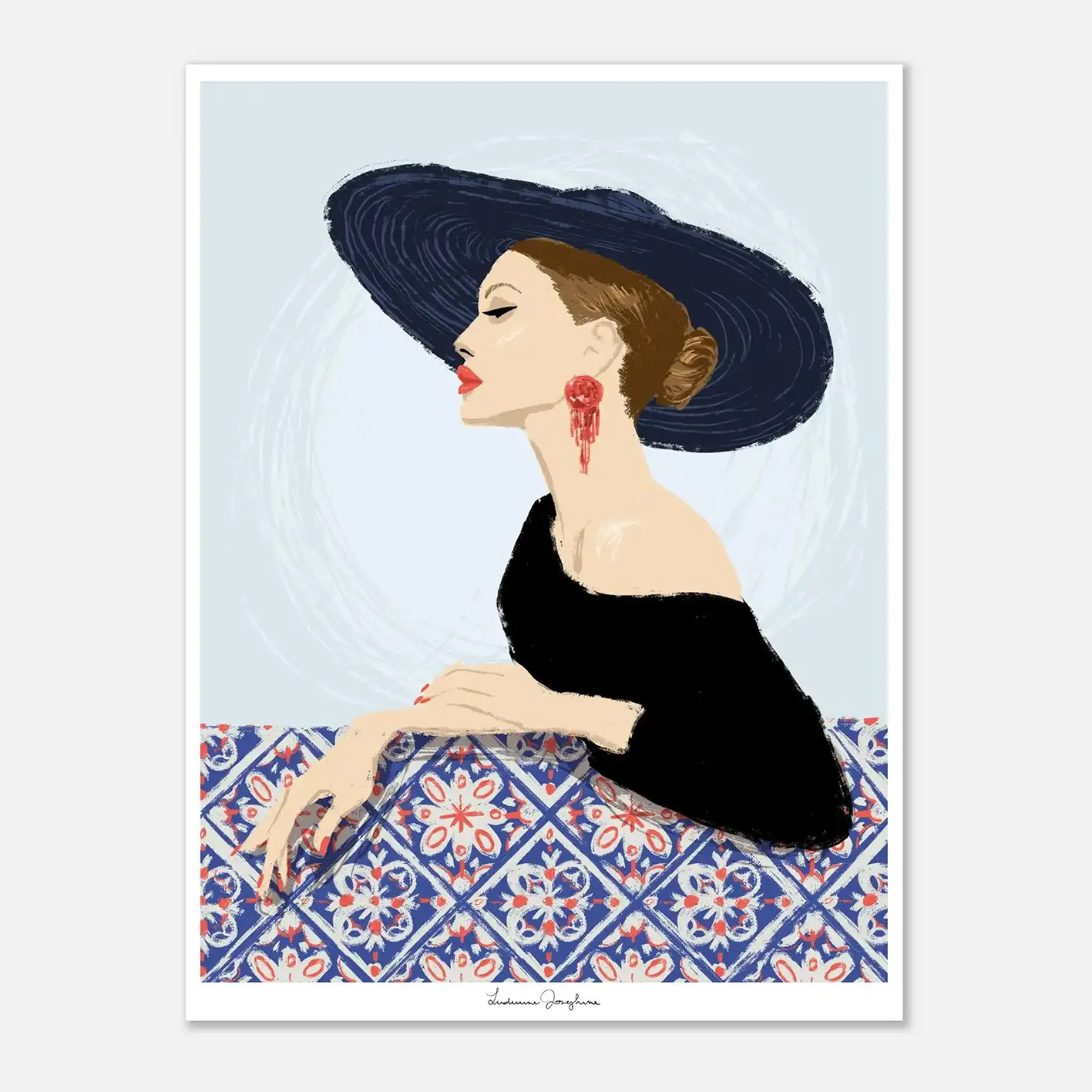 ludivine josephine luxury limited fine art print elegance and tile