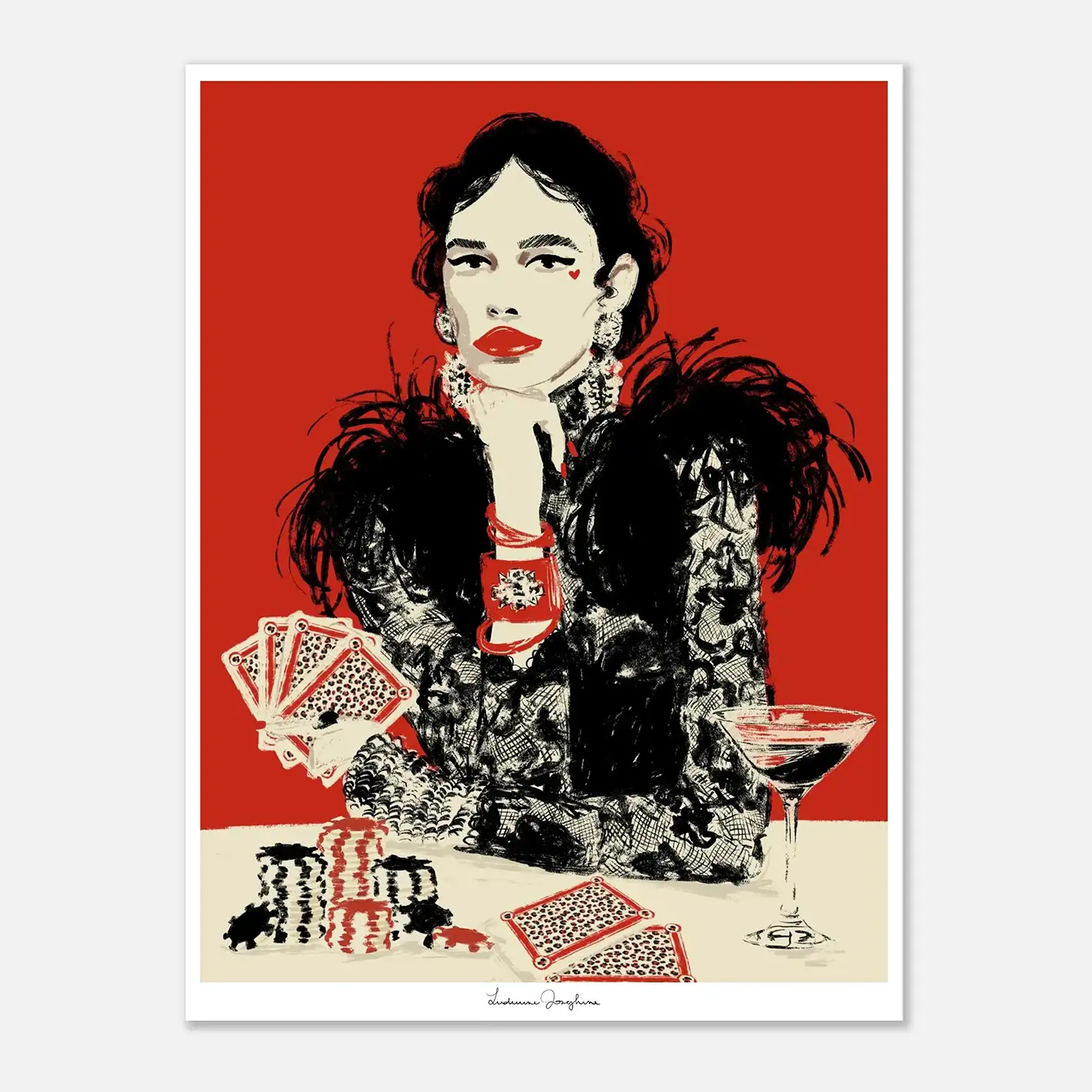 ludivine josephine luxury limited fine art print queen pf hearts
