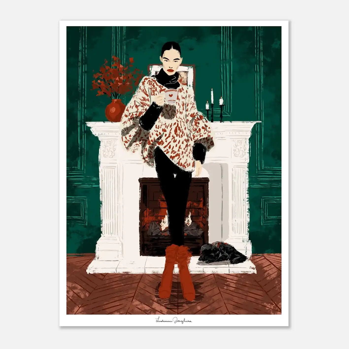 ludivine josephine luxury limited fine art print the fireplace